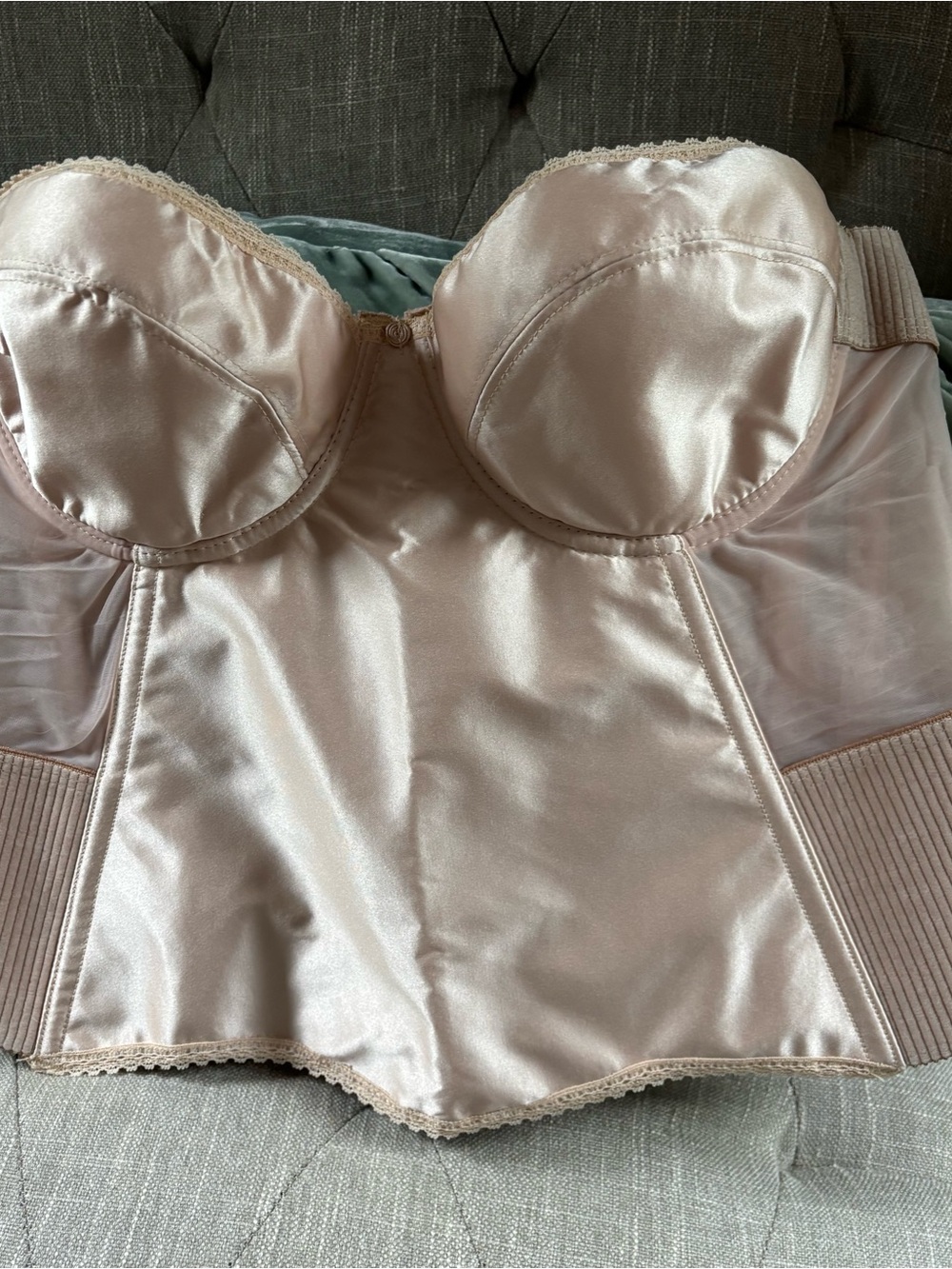 Strapless Satin Bustier Corset in Light Blush